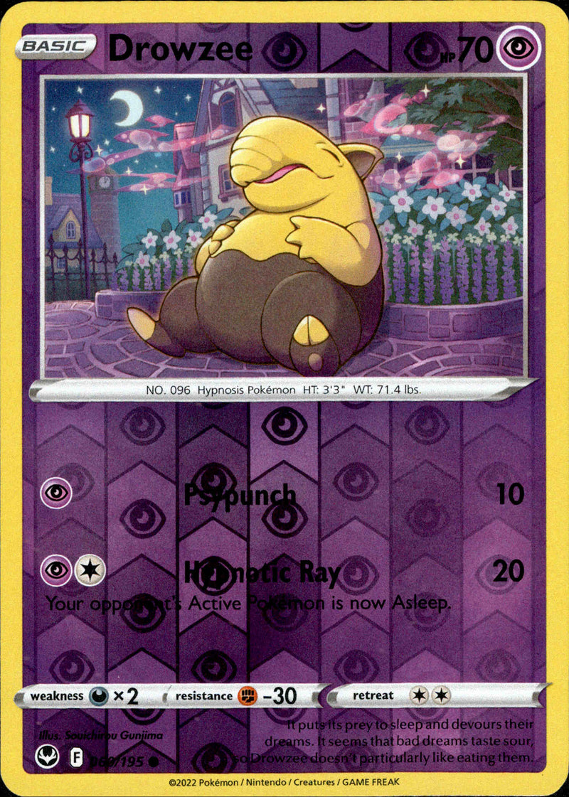 060/195 Drowzee Common Reverse Holo Silver Tempest