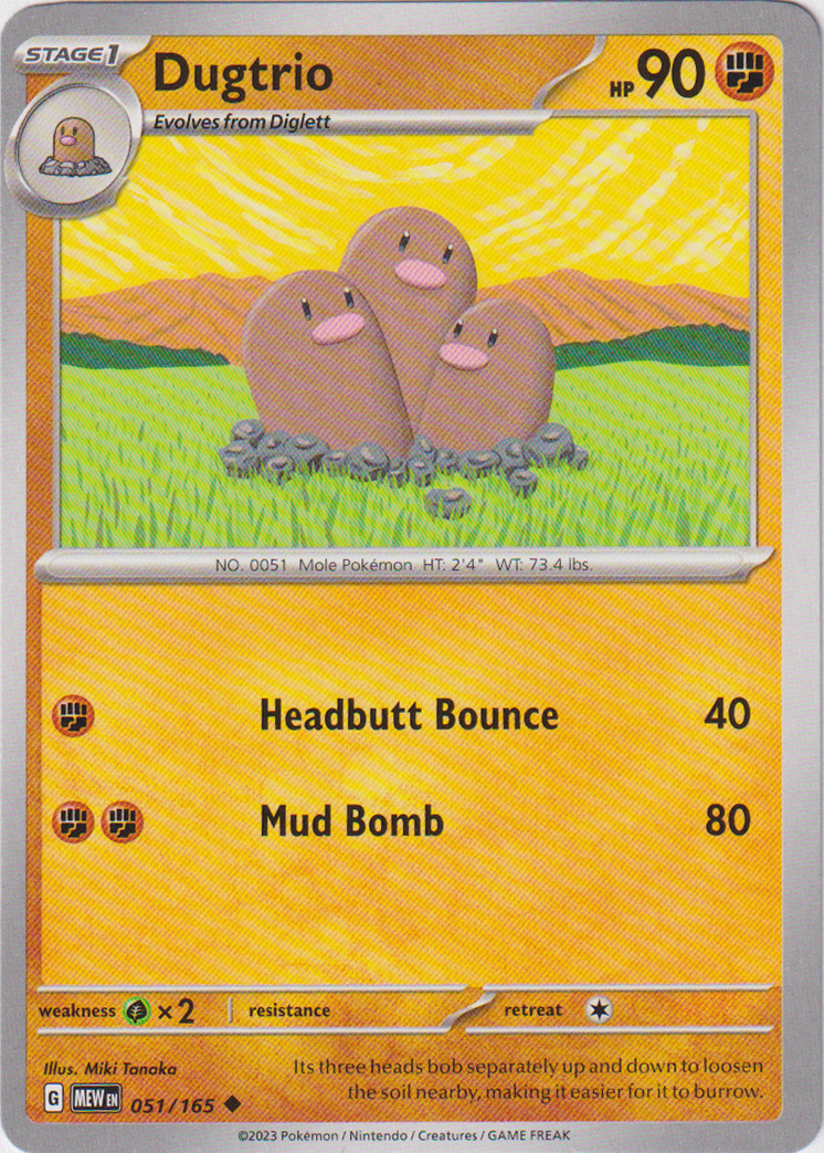 051/165 Dugtrio Uncommon Scarlet & Violet 151