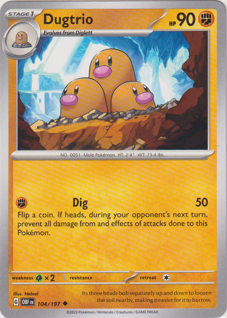 104/197 Dugtrio Uncommon Obsidian Flames