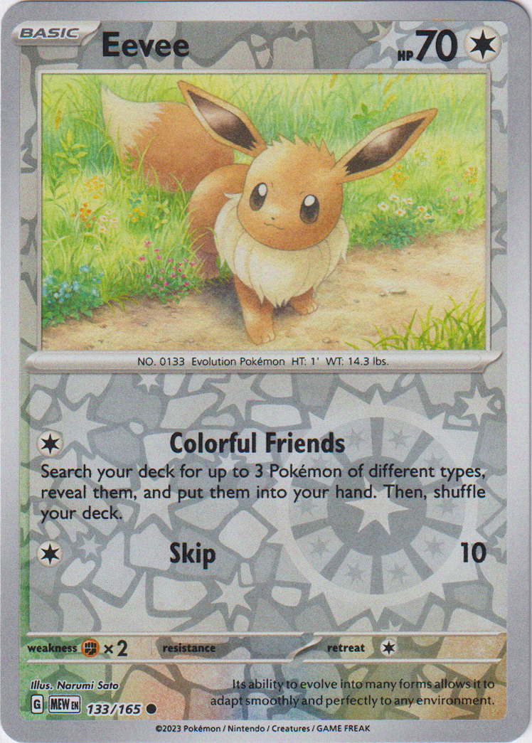 133/165 Eevee Common Reverse Holo Scarlet & Violet 151