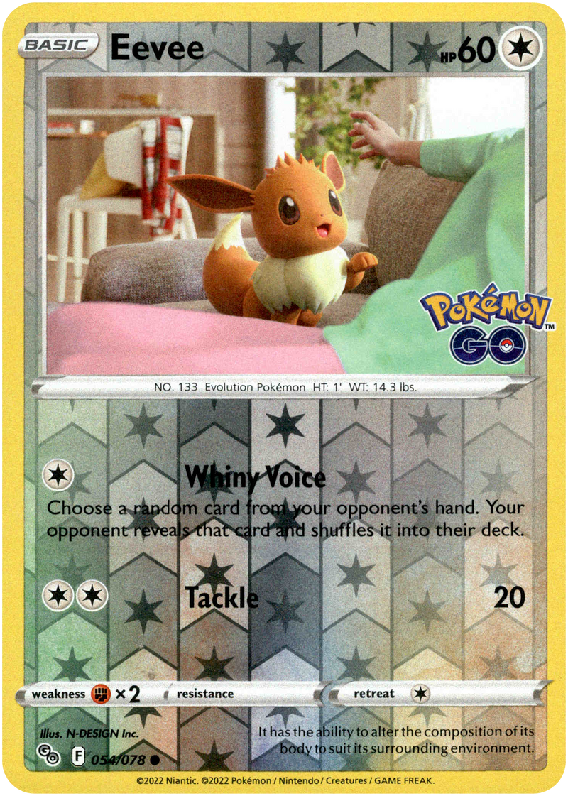 054/078 Eevee Common Reverse Holo Pokemon GO