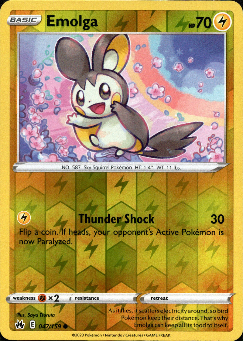 047/159 Emolga Common Reverse Holo Crown Zenith