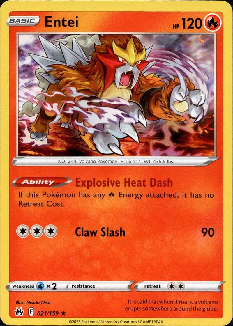 021/159 Entei Holo Rare Crown Zenith