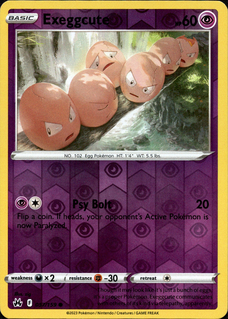 057/159 Exeggcute Common Reverse Holo Crown Zenith