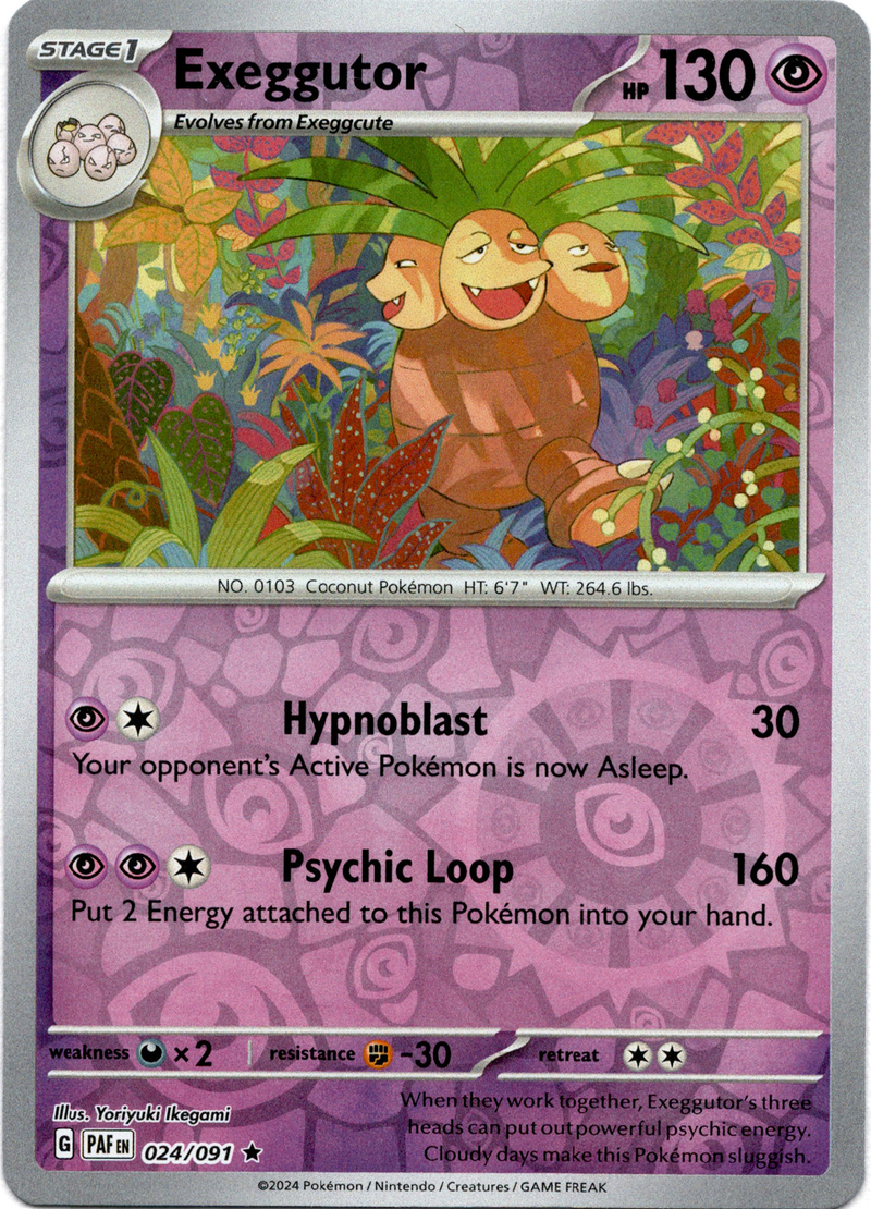 024/091 Exeggutor Rare Reverse Holo Paldean Fates