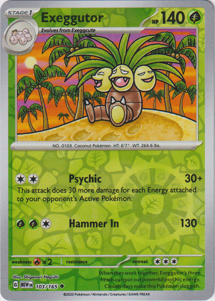 103/165 Exeggutor Uncommon Reverse Holo Scarlet & Violet 151