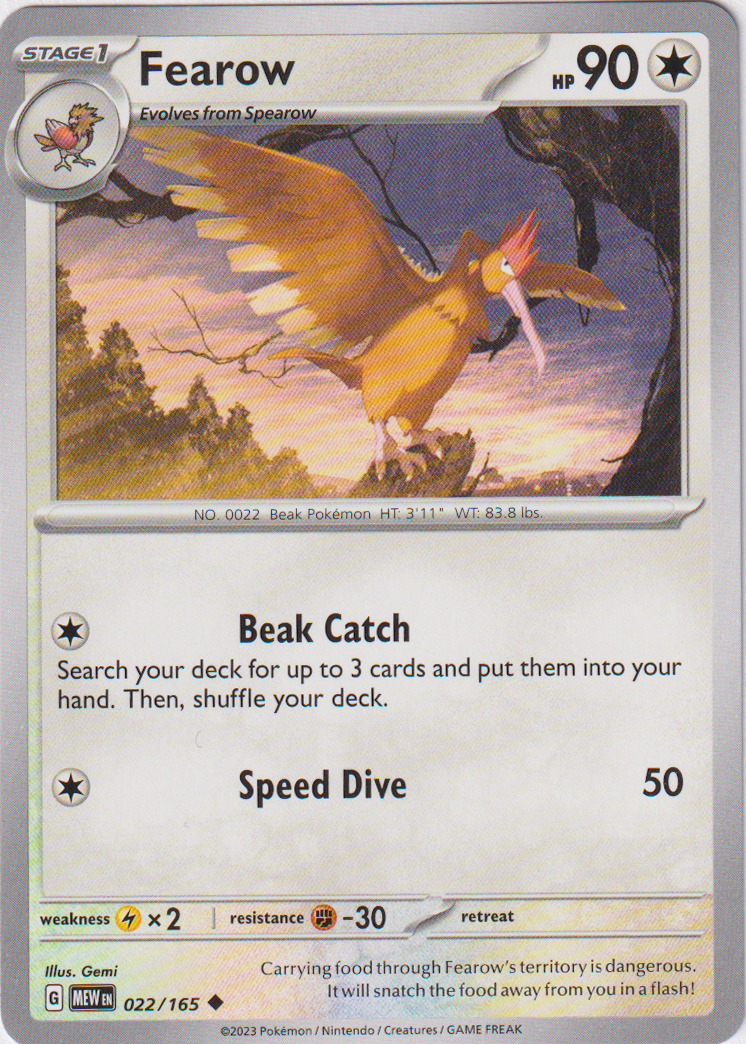 022/165 Fearow Uncommon Scarlet & Violet 151