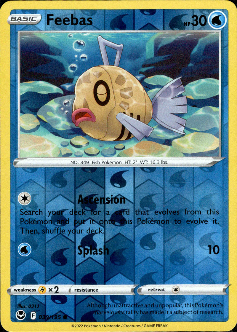 039/195 Feebas Common Reverse Holo Silver Tempest