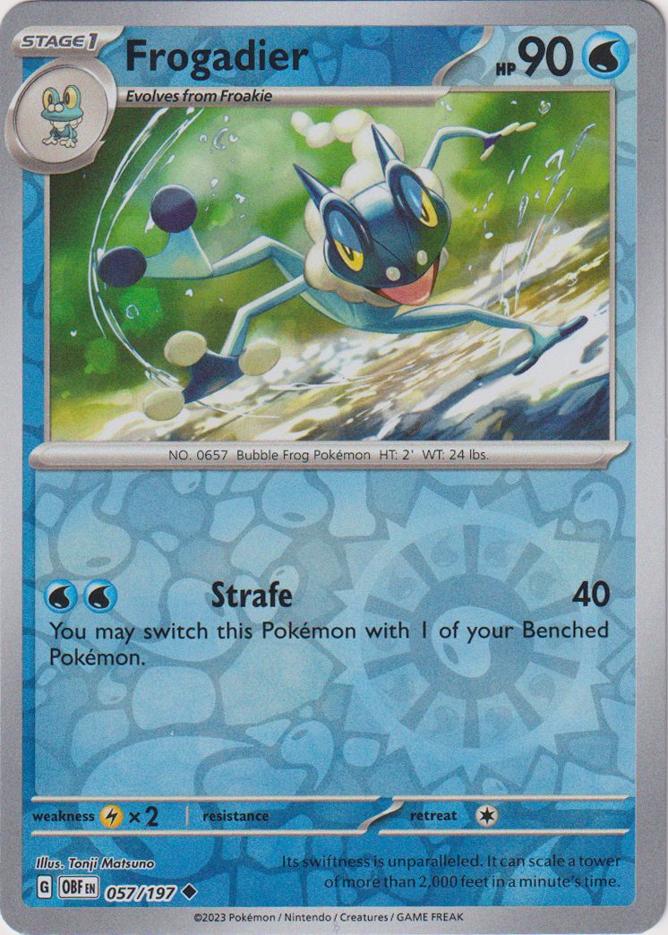 057/197 Frogadier Uncommon Reverse Holo Obsidian Flames