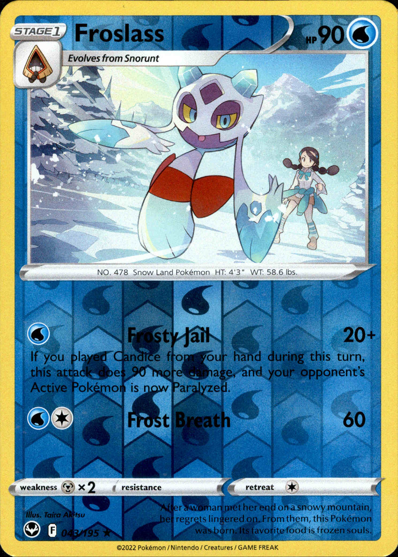 043/195 Froslass Rare Reverse Holo Silver Tempest