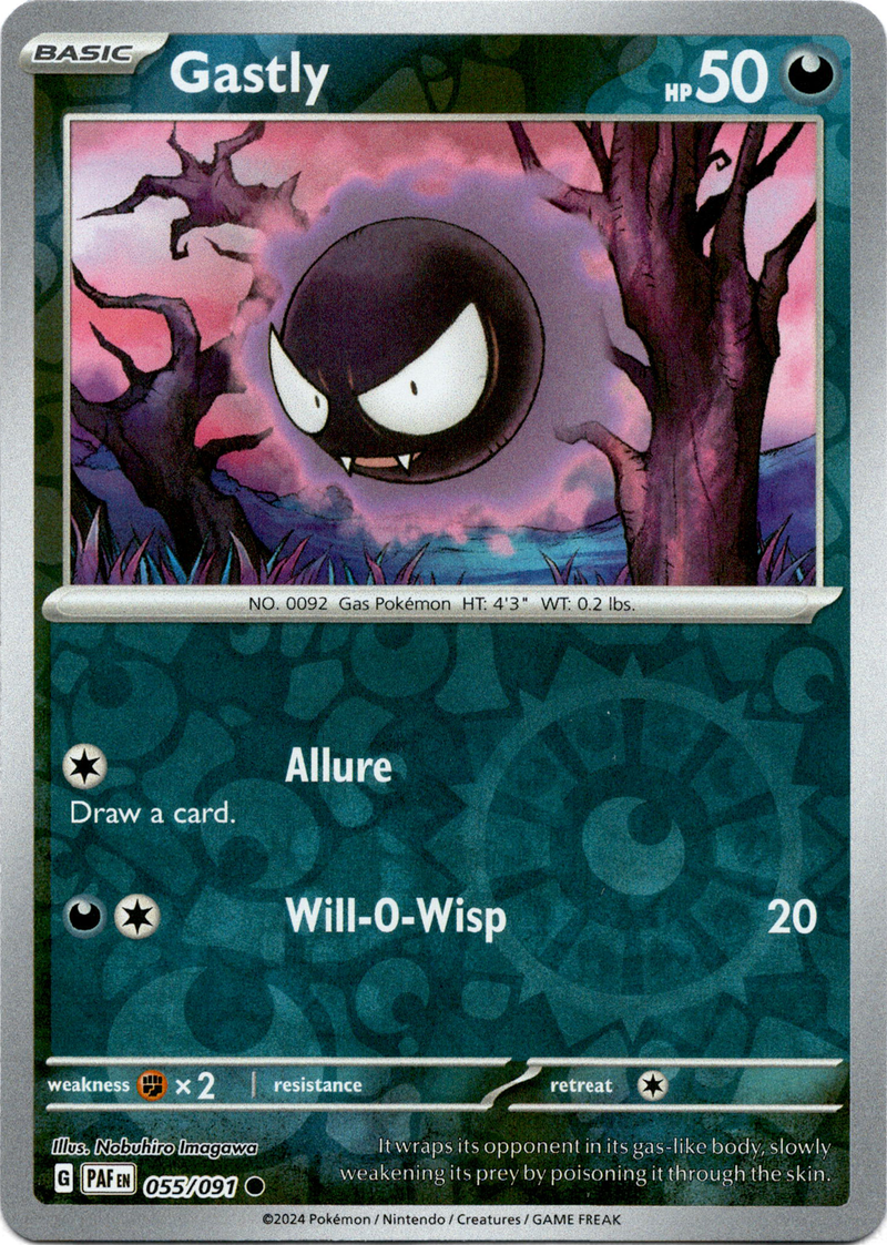 055/091 Gastly Common Reverse Holo Paldean Fates