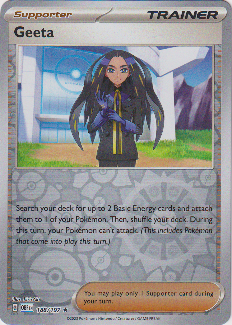 188/197 Geeta Rare Reverse Holo Obsidian Flames