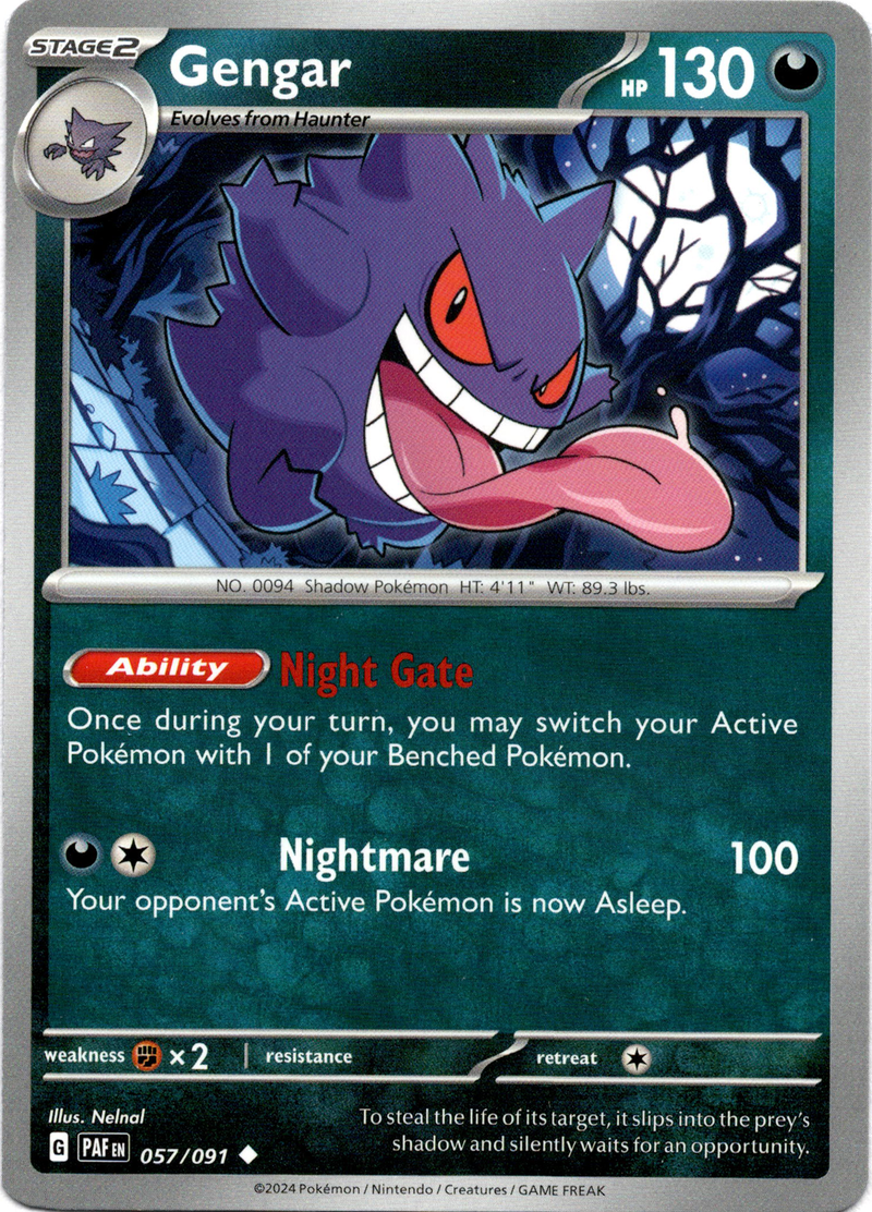 057/091 Gengar Uncommon Paldean Fates