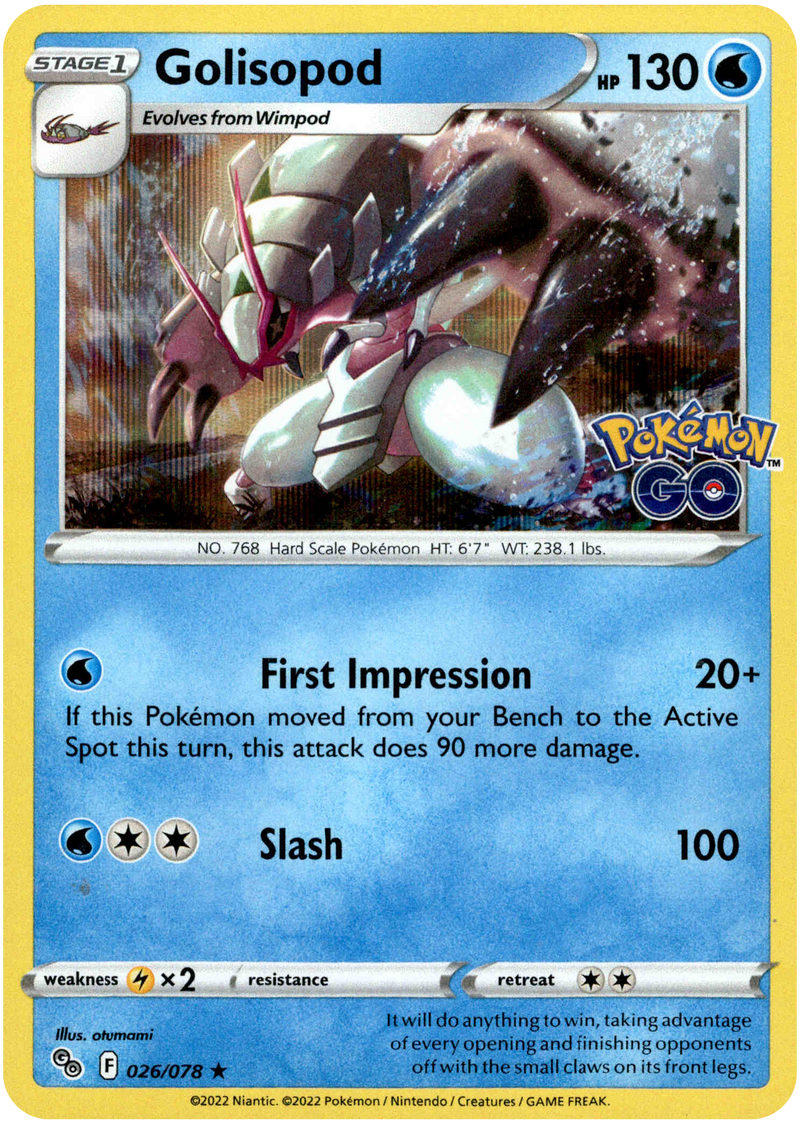 026/078 Golisopod Holo Rare Pokemon GO