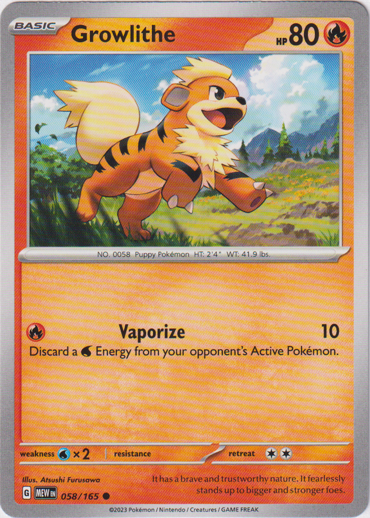 058/165 Growlithe Common Scarlet & Violet 151