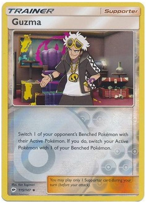 Guzma 115/147 Burning Shadows Reverse Holo Trainer