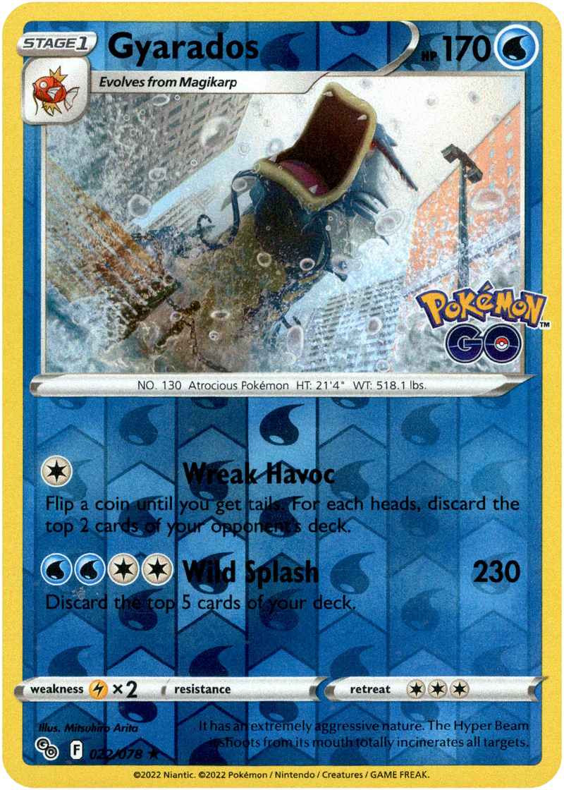 022/078 Gyarados Rare Reverse Holo Pokemon GO