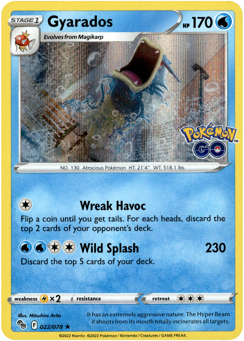 022/078 Gyarados Holo Rare Pokemon GO