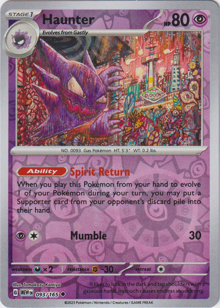 093/165 Haunter Uncommon Reverse Holo Scarlet & Violet 151