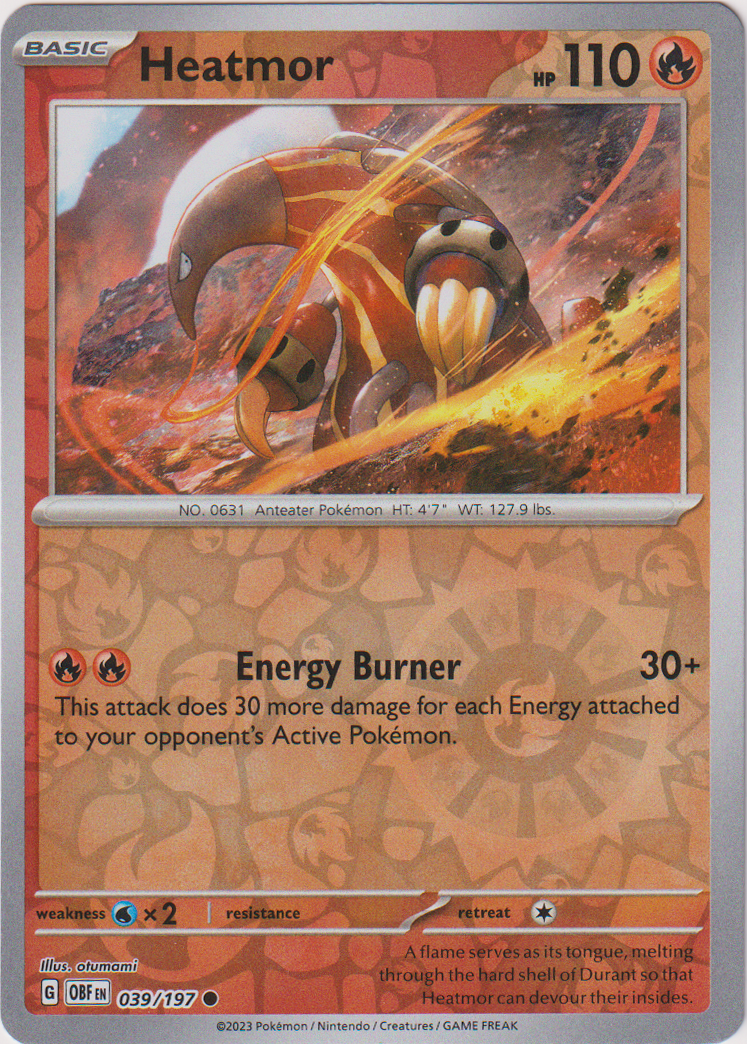 039/197 Heatmor Common Reverse Holo Obsidian Flames