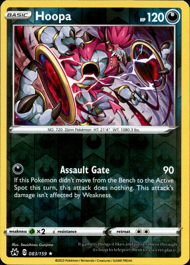 083/159 Hoopa Rare Reverse Holo Crown Zenith