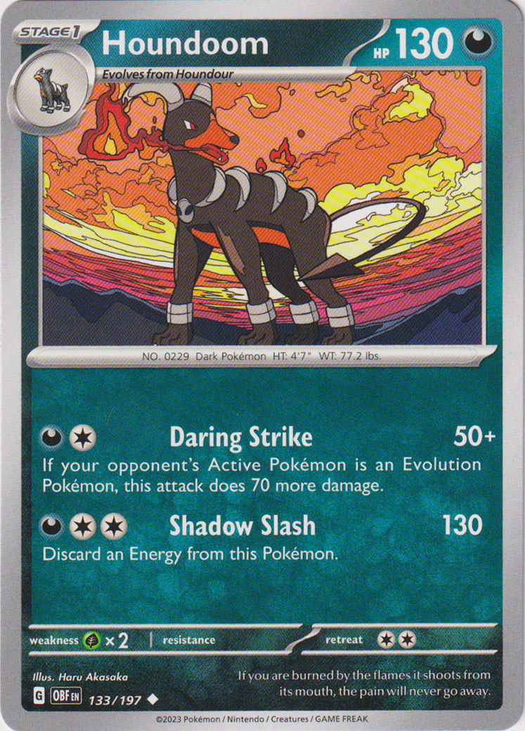 133/197 Houndoom Uncommon Obsidian Flames