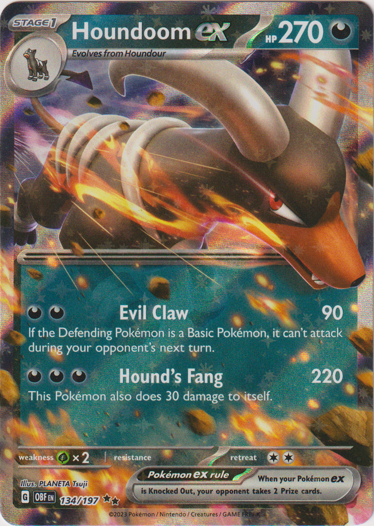 134/197 Houndoom EX Double Rare Obsidian Flames