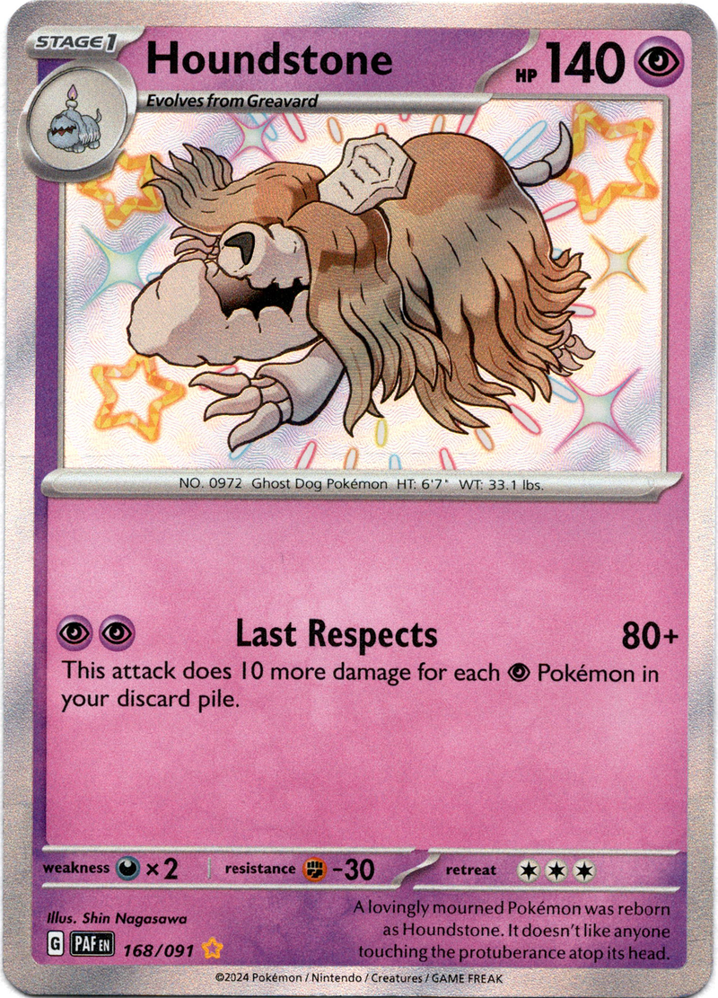 168/091 Houndstone Shiny Rare Paldean Fates