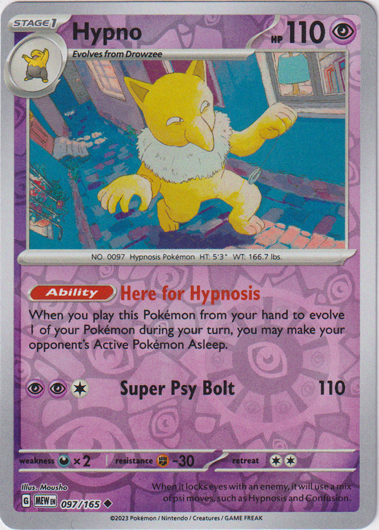 097/165 Hypno Uncommon Reverse Holo Scarlet & Violet 151