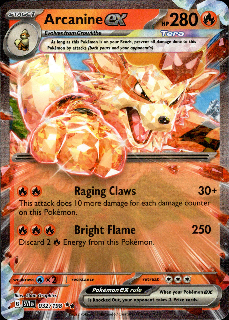 032/198 Arcanine EX Double Rare Scarlet & Violet