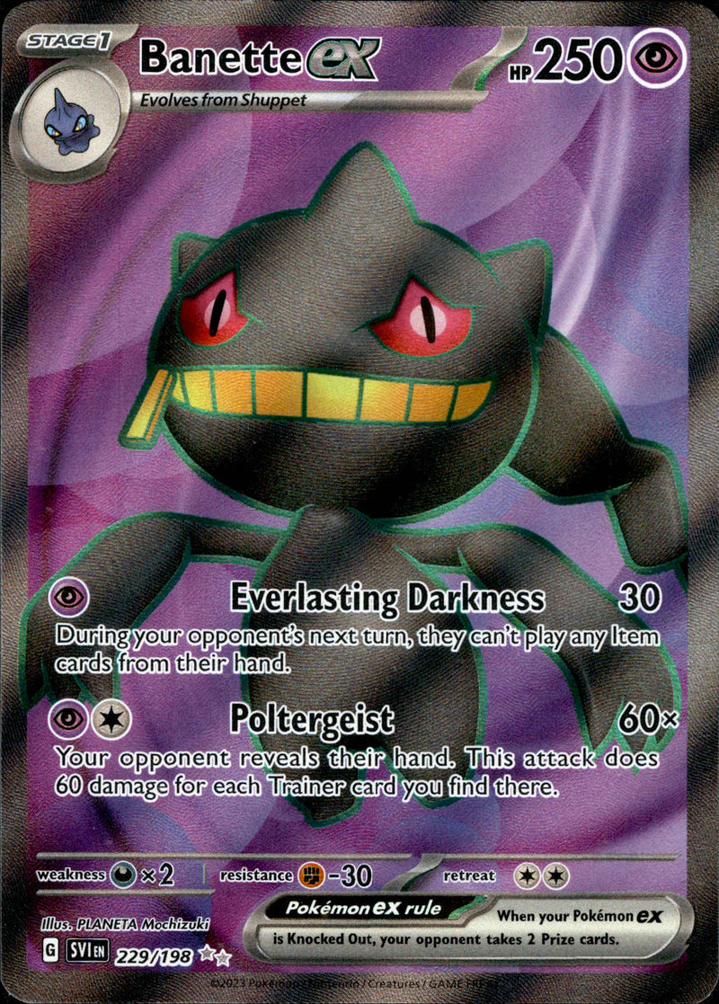 229/198 Banette EX Full Art Ultra Rare Scarlet & Violet