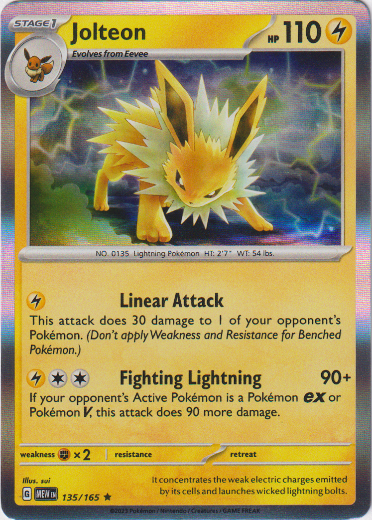 135/165 Jolteon Holo Rare Scarlet & Violet 151