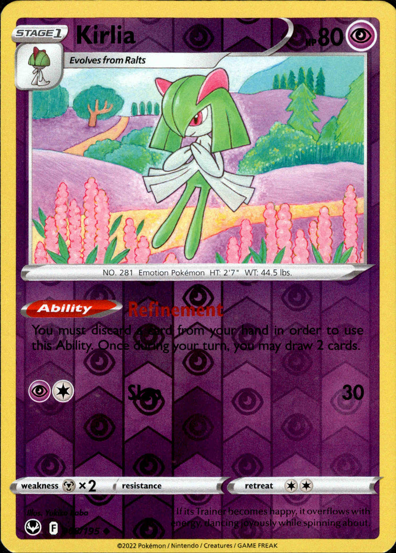 068/195 Kirlia Uncommon Reverse Holo Silver Tempest