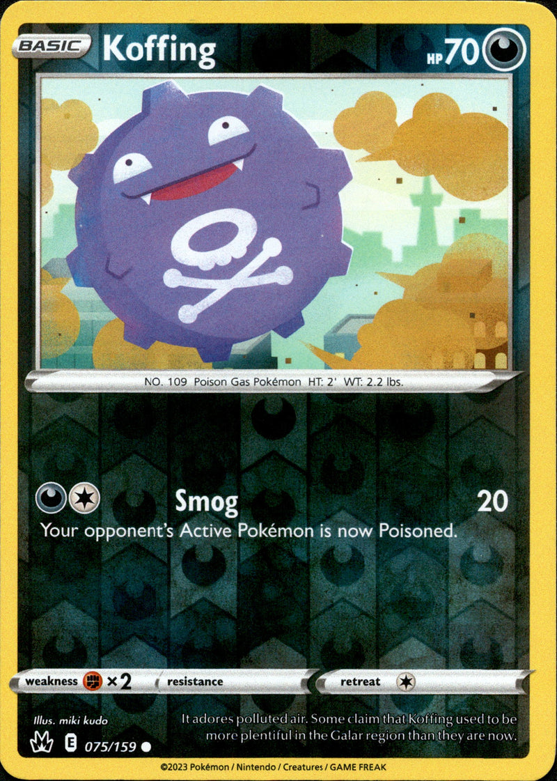 075/159 Koffing Common Reverse Holo Crown Zenith