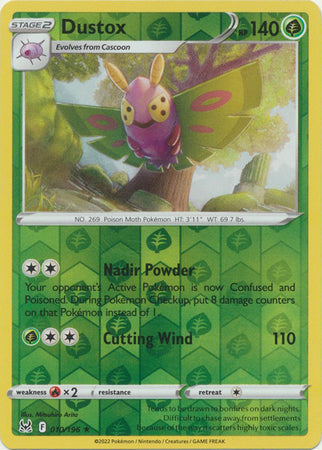 010/196 Dustox Rare Reverse Holo Lost Origin