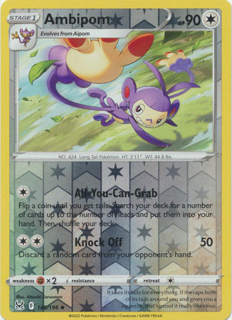 145/196 Ambipom Uncommon Reverse Holo Lost Origin