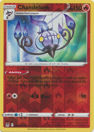 026/196 Chandelure Rare Reverse Holo Lost Origin