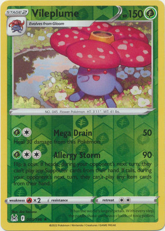 003/196 Vileplume Rare Reverse Holo Lost Origin