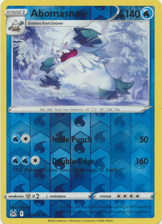 043/196 Abomasnow Uncommon Reverse Holo Lost Origin