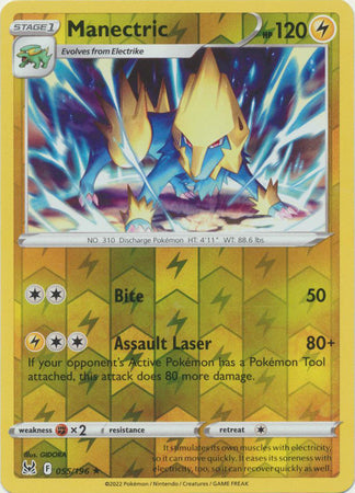 055/196 Manectric Rare Reverse Holo Lost Origin