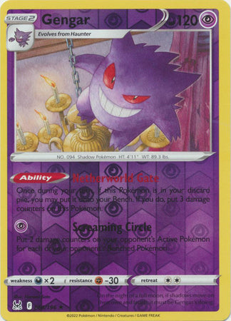 066/196 Gengar Rare Reverse Holo Lost Origin