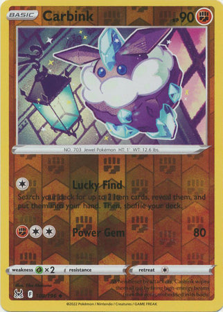 108/196 Carbink Uncommon Reverse Holo Lost Origin