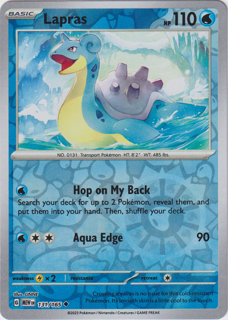 131/165 Lapras Uncommon Reverse Holo Scarlet & Violet 151