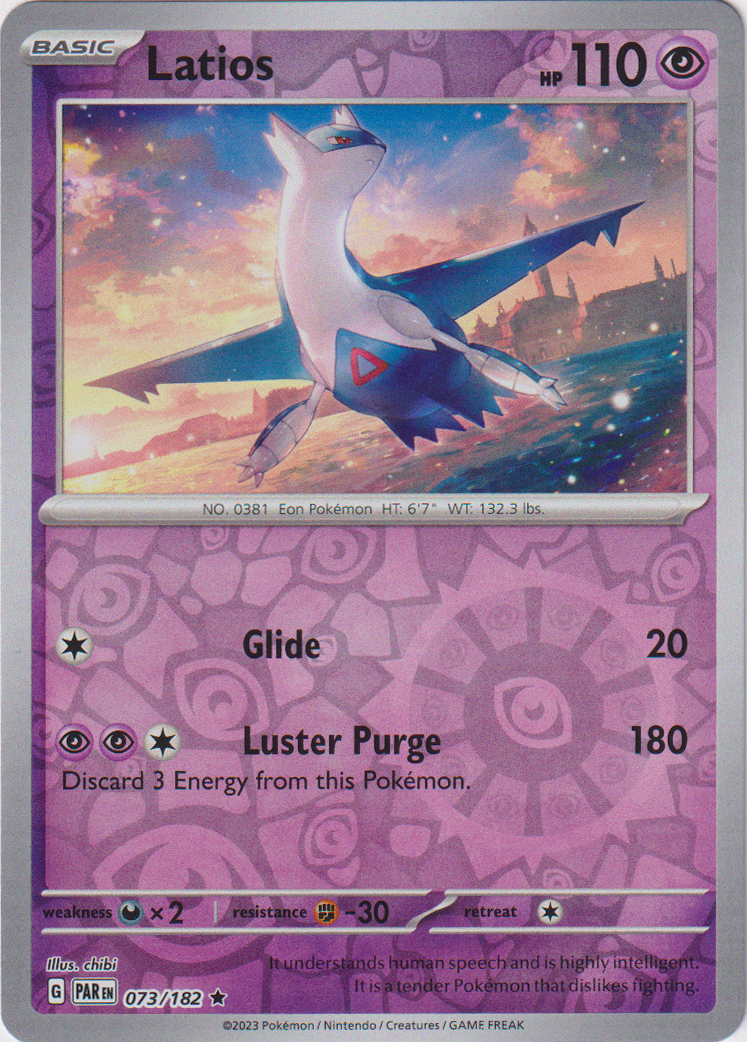 073/182 Latios Rare Reverse Holo Paradox Rift