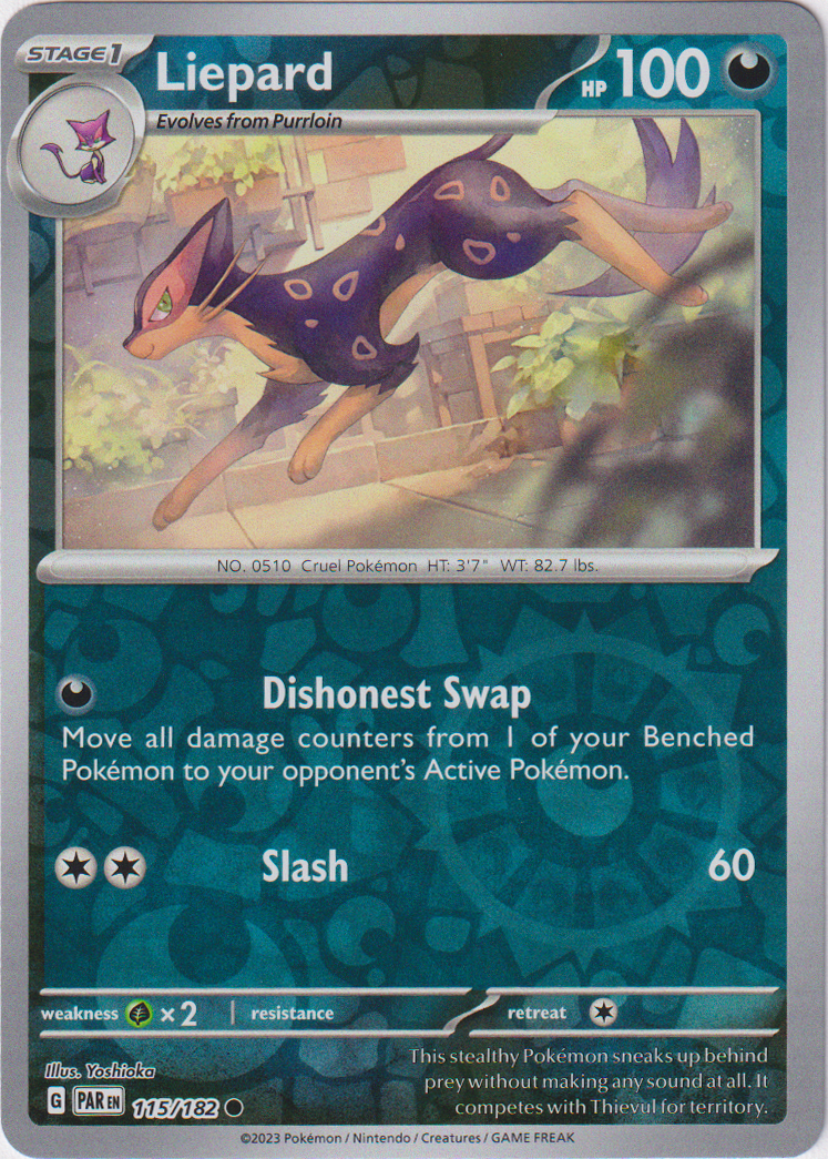 115/182 Liepard Common Reverse Holo Paradox Rift