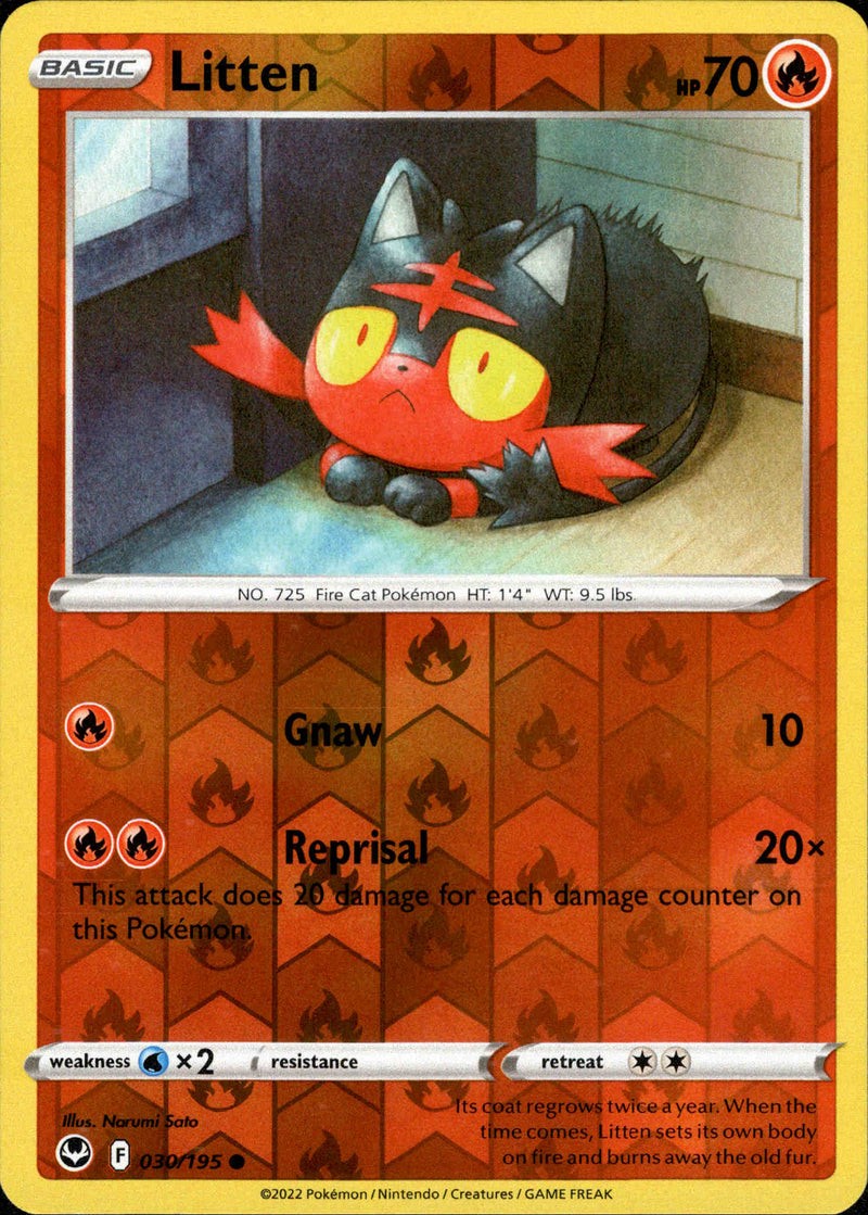 030/195 Litten Common Reverse Holo Silver Tempest