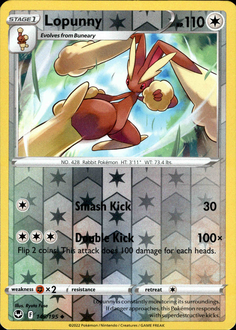 145/195 Lopunny Uncommon Reverse Holo Silver Tempest