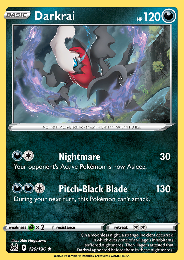 120/196 Darkrai Holo Rare Lost Origin