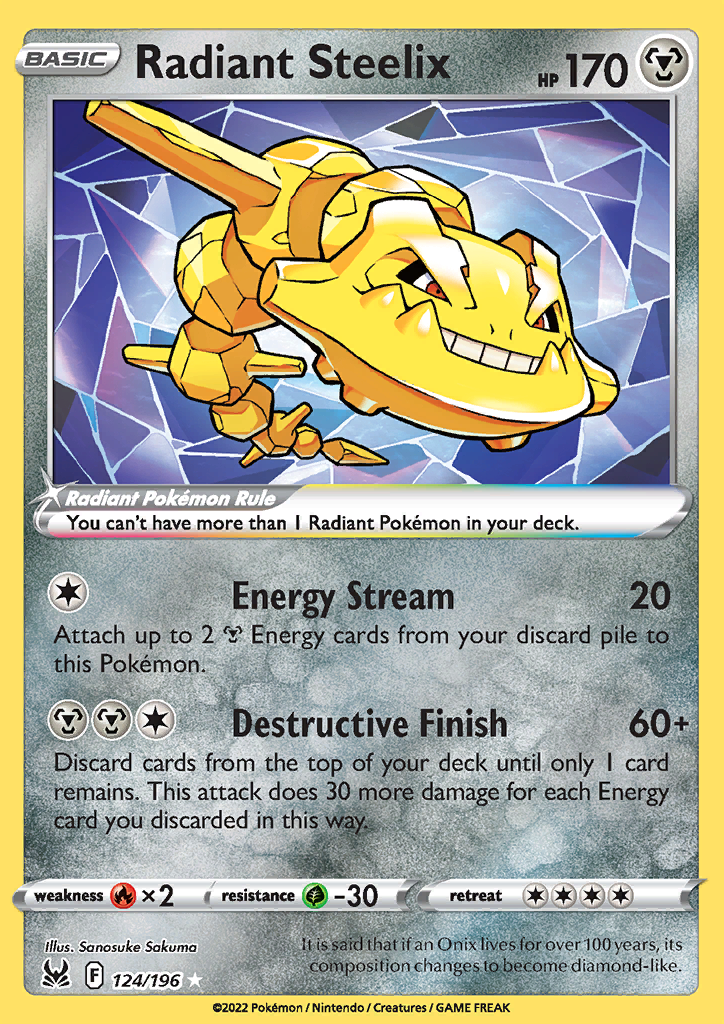 124/196 Radiant Steelix Radiant Lost Origin