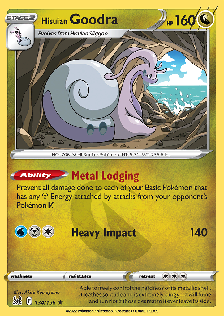 134/196 Hisuian Goodra Holo Rare Lost Origin